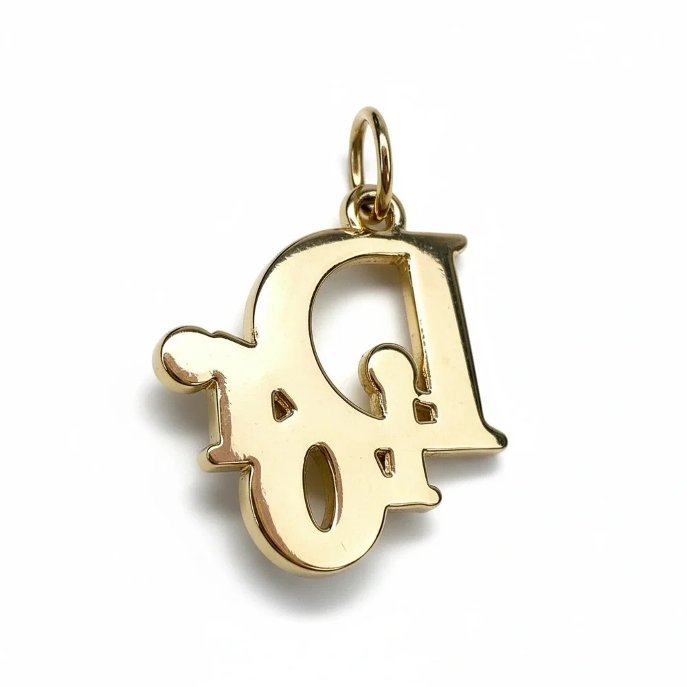 DIOR Authentic Gold and Crystals Pendant for Necklace NEW - Picture 7 of 10